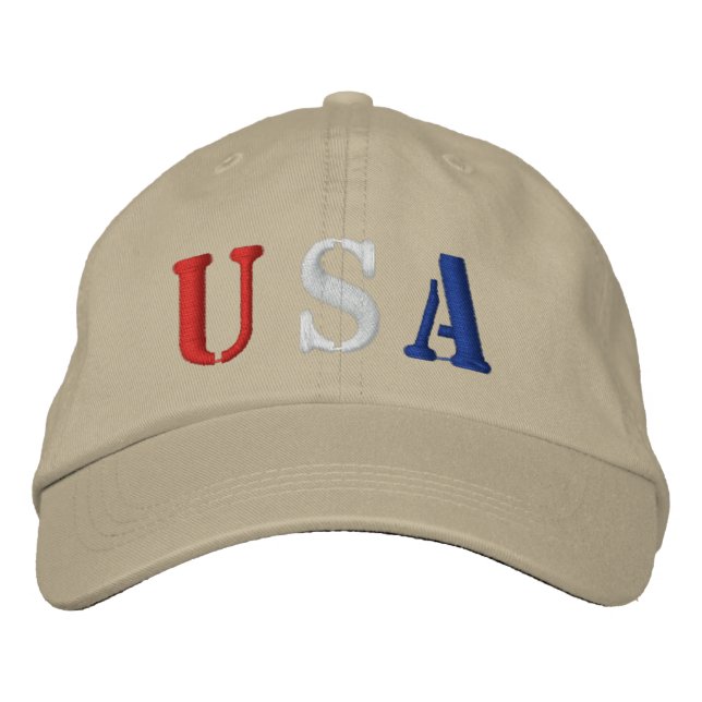 USA EMBROIDERED BASEBALL HAT (Front)
