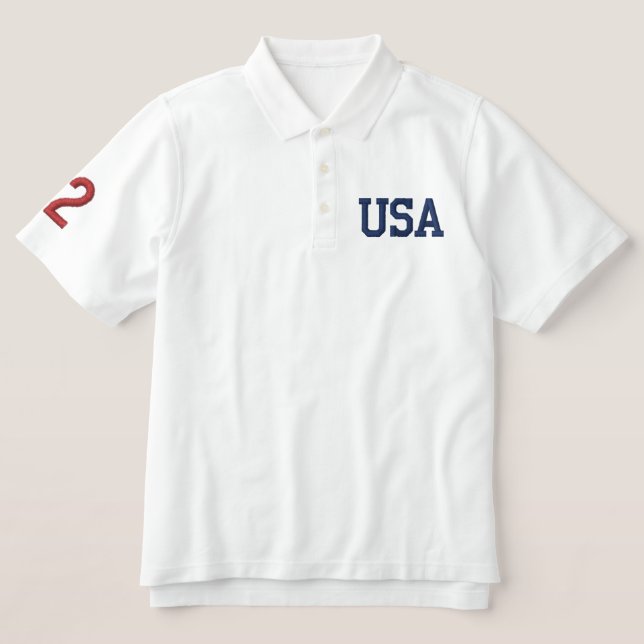USA EMBROIDERED POLO SHIRT (Design Front)