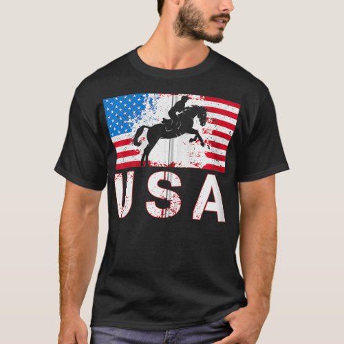 USA Equestrian team American  US Horses rider men  T_Shirt