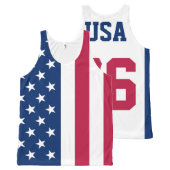 USA Est. 1776 American Flag All-Over-Print Tank Top (Front and Back)