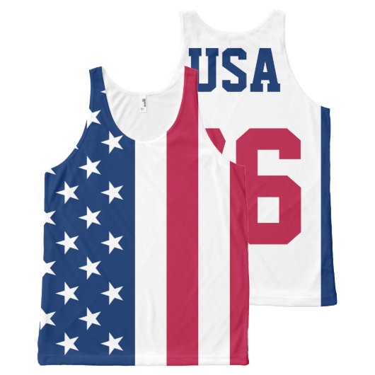USA Est. 1776 American Flag All-Over-Print Tank Top (Front and Back)