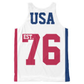 USA Est. 1776 American Flag All-Over-Print Tank Top (Back)