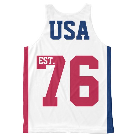 USA Est. 1776 American Flag All-Over-Print Tank Top (Back)