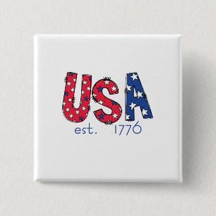 USA Established 1776 American 250th Anniversary Button