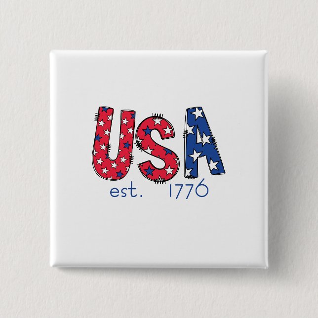 USA Established 1776 American 250th Anniversary  Button (Front)