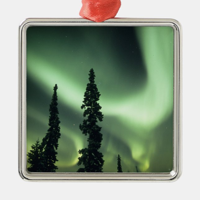 USA, Fairbanks area, Central Alaska, Aurora 2 Metal Ornament (Front)