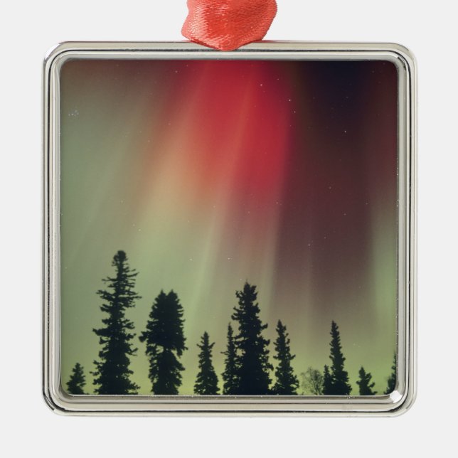 USA, Fairbanks area, Central Alaska, Aurora Metal Ornament (Front)