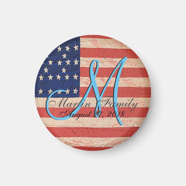 USA Family Reunion Monogram Magnet (Front)