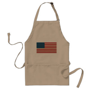 USA faux burlap flag Adult Apron