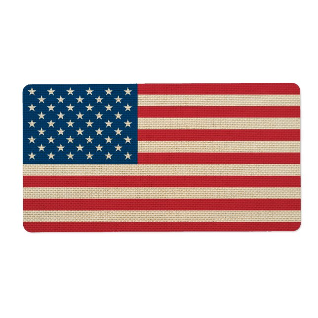 USA faux burlap flag Label (Front)