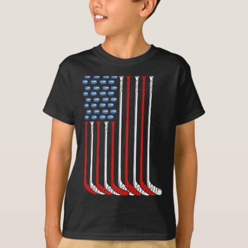 Usa Field Hockey American Flag  T_Shirt