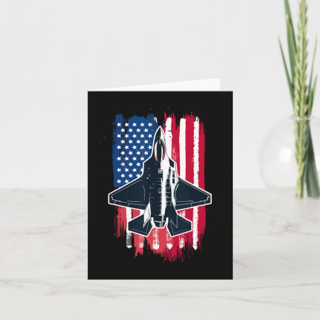 Usa Fighter Jet F-35 4th Of July Men Women Kids Pa Card (Front)