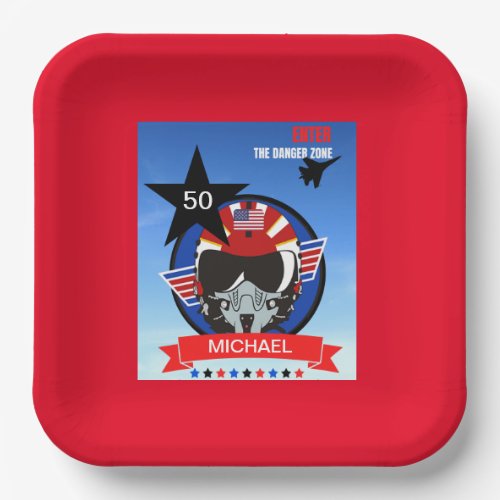 USA Fighter Jet Pilot Birthday Party Paper Plates
