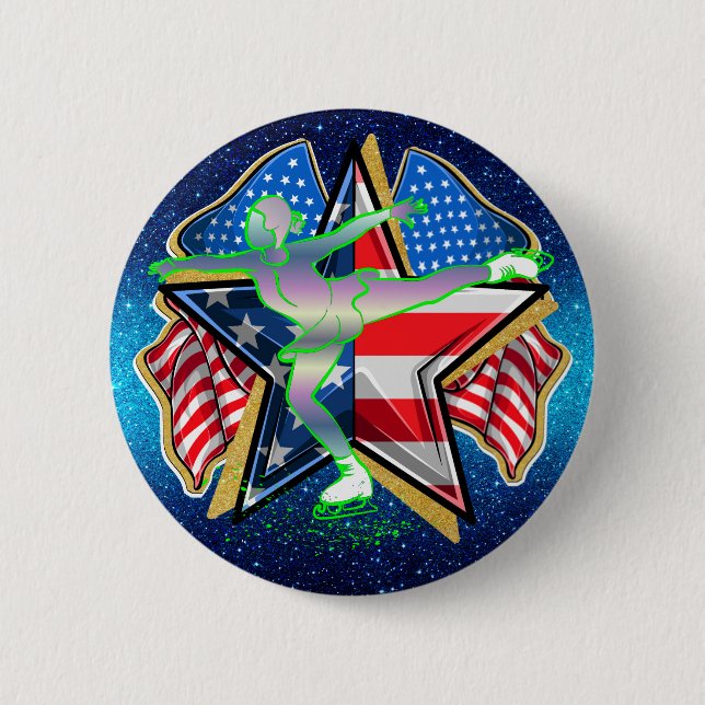USA  Figure Skater Button (Front)