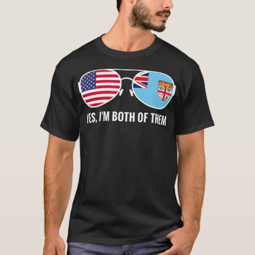 USA Fiji Flag Sunglasses Fijian redneck  T_Shirt