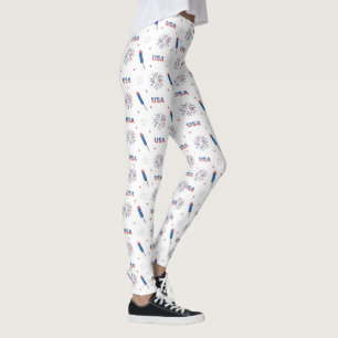 Usa, Fireworks and Firecrackers Leggings