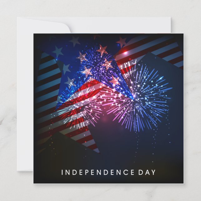 USA Fireworks & Flag 4th of July Party Invitations (Front)