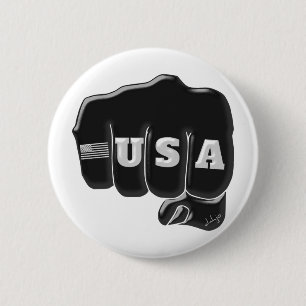 USA Fist Bump with the American flag Button