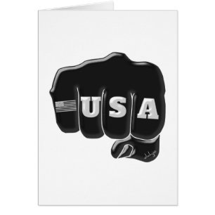 USA Fist Bump with the American flag Cards