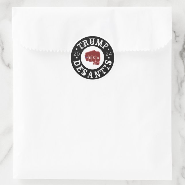 USA Fist Tattoo Trump DeSantis 2024 Classic Round Sticker (Bag)