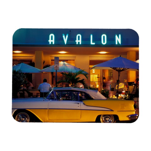 USA, FL, Miami, South Beach at night. Magnet (Horizontal)