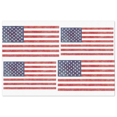 USA Flag 4 Faded Decoupage Tissue Paper