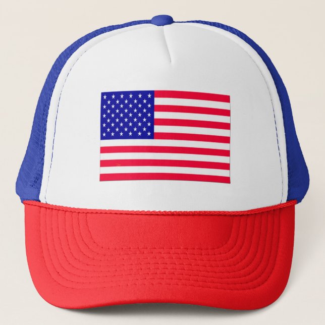 USA Flag 4th July  Trucker Hat (Front)