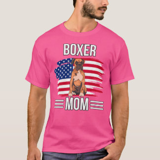 Usa Flag 4Th Of July Mother'S Day Merica Boxer Mom T-Shirt