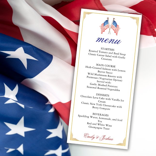 USA Flag 4th of July Patriotic Wedding Menu (Creator Uploaded)