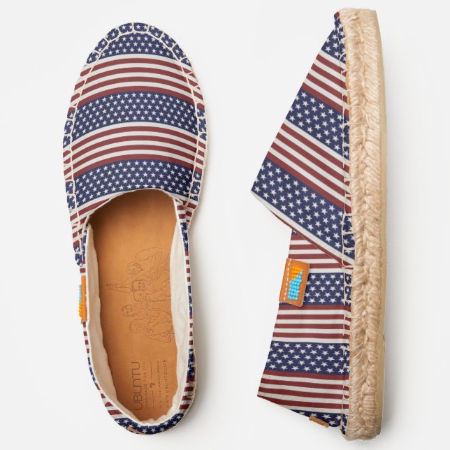 USA Flag 4th of July Red White Blue Patriotic Espadrilles (Side)