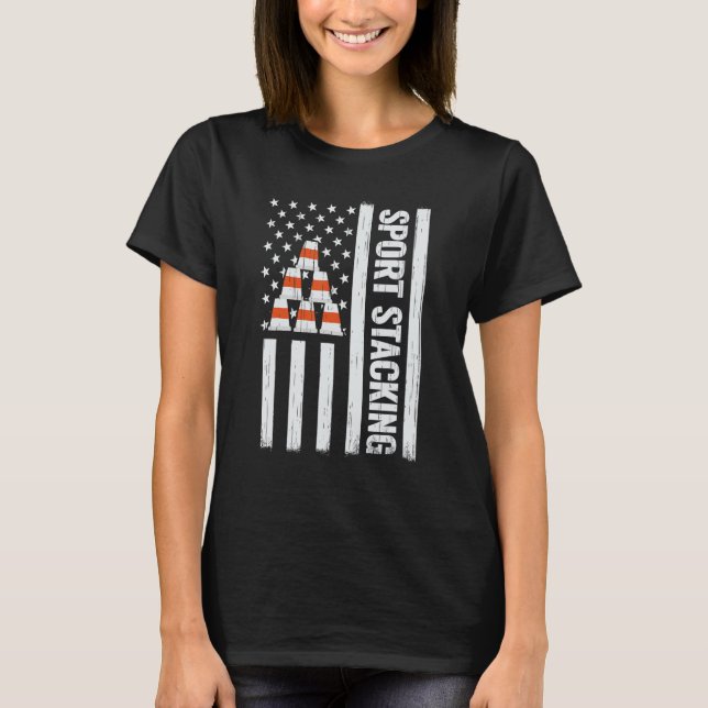 USA Flag 4th of July Sport Stacking cups speed cup T-Shirt (Front)