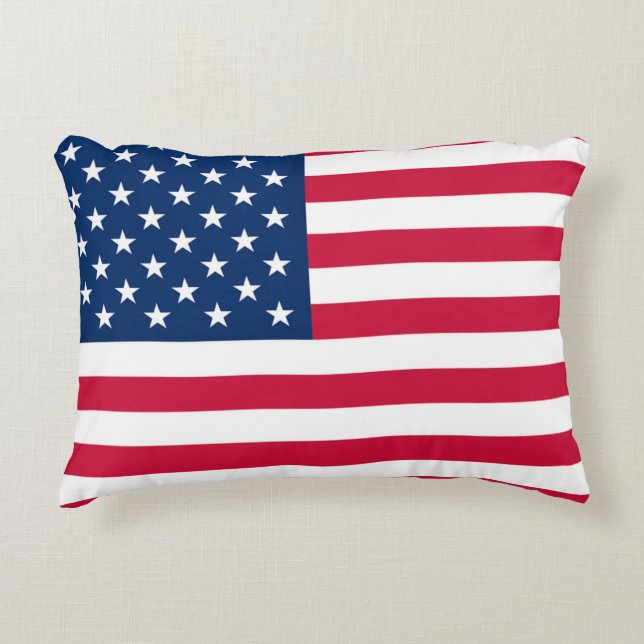 USA Flag Accent Pillow United States of America (Front)
