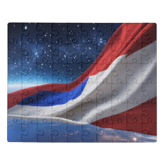 USA Flag Acrylic Puzzle | American Flag Logo Clear