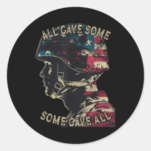 Usa Flag All Gave Some American Armed Forces Memor Classic Round Sticker