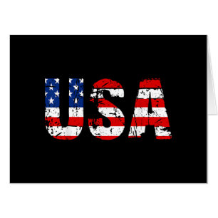 USA Flag American Flag US National Patriotic USA 4 Card