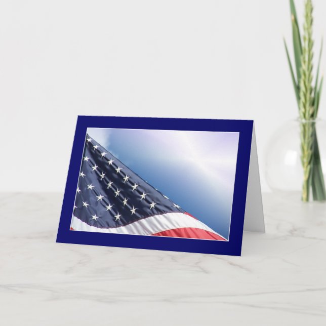 USA Flag - American Patriotic Greeting Card (Front)