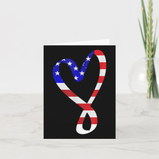 Usa Flag American Patriotic Heart Armed Forces Mem Card