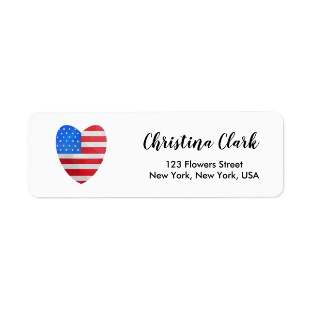 USA Flag American Patriotic  Personalized Custom Label (Front)