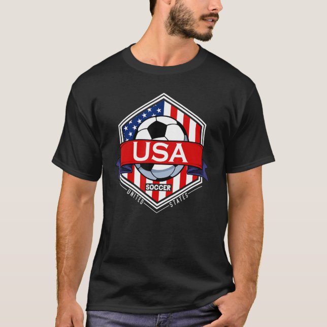 USA Flag American Patriotic Soccer Fan Player Foot T-Shirt (Front)
