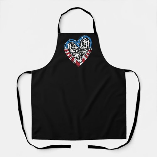 USA Flag American Runner _ Running Heart Apron