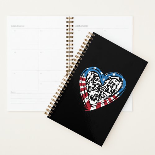 USA Flag American Runner _ Running Heart Planner