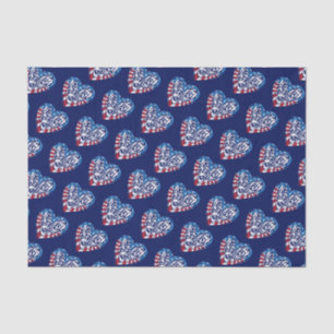 USA Flag American Runner - Running Heart Tissue Paper