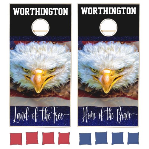 USA Flag and Eagle  Cornhole Set