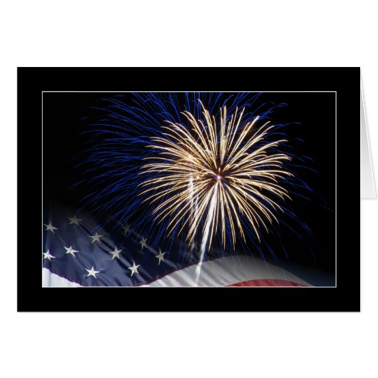 USA Flag and Fireworks Cards (Front Horizontal)