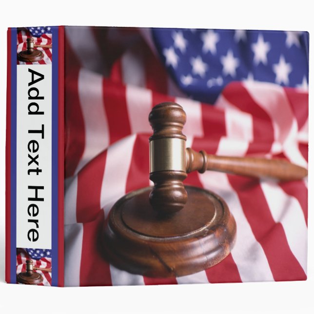 USA Flag and Gavel Avery Binder (Front/Spine)