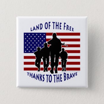 Usa Flag And Soldiers Silhouette Button by xgdesignsnyc at Zazzle