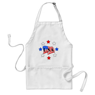 USA Flag and Stars Adult Apron