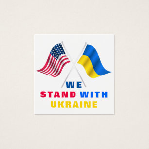USA Flag and Ukrainian Flag Cards Support Ukraine