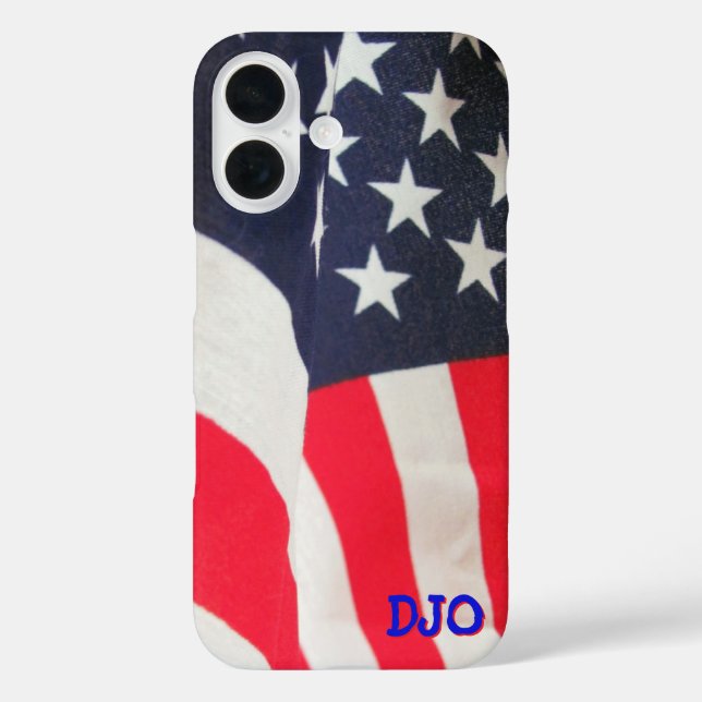 USA Flag and your initials Case-Mate iPhone Case (Back)