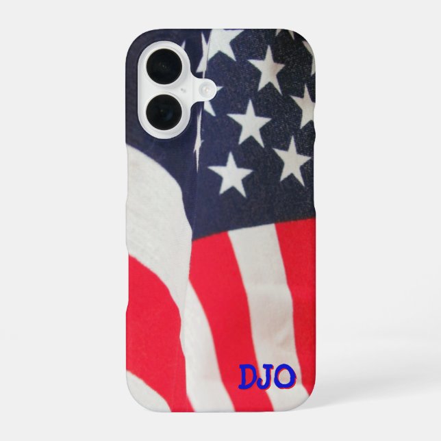 USA Flag and your initials Iphone Case (Back)